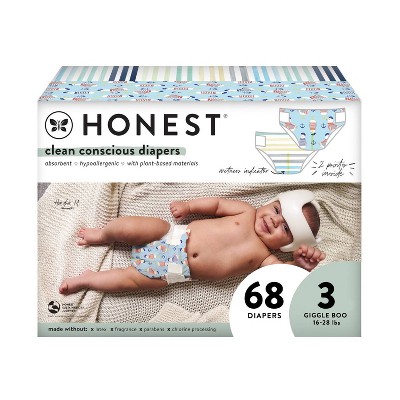 The Honest Company Disposable Diapers Feelin' Nauti & Classic Stripes - Size 3 - 68ct