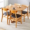 NicBex 5 PCS/7 PCS Dining Table Set,Round Dining Table with Imitation Rattan Legs and 4/6 Upholstered Chairs for Kitchen/Apartment - 2 of 4