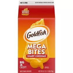 Goldfish Mega Bites Sharp Cheddar Crackers, Snack Crackers - 26.7oz