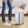 2x8 Gallon Dual Compartment Trash Can, Step Waste Container with Soft-Close Lid, 60L Stainless Steel Garbage Can with Removable Inner Bucket for Home - 4 of 4