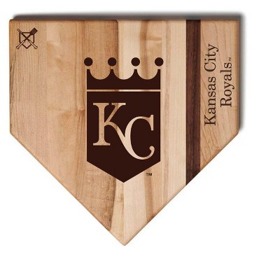 MLB 12-Inch Wooden Home Plate Cutting Board, Kansas City Royals