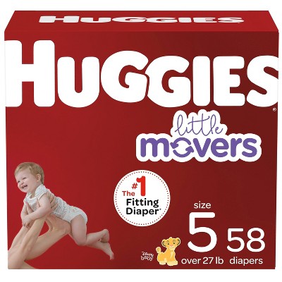 Huggies Little Movers Baby Disposable Diapers - Size 5 - 58ct