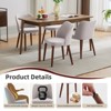 Set of 2 Modern Dining Chairs, Linen Upholstered, Wood Legs - 3 of 4