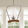 DORESshop 1-Light Brushed Nickel Pendant Chandelier with Geometric Seeded Glass Shade, E12 Base, No Bulbs Included - 2 of 4