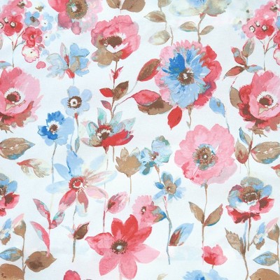 54" x 36" Blue Floral Polyester Kitchen Curtain Set