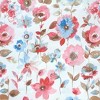 54"x36" No. 918 Sheer Dora Floral Rod Pocket Kitchen Curtain Panel Set Coral: Light Filtering, Polyester, Indoor Use - 2 of 4