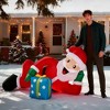 ChicFurnit Inflatable Holiday Decorations Santa Holding Gift Box Relaxed Pose for Outdoor Christmas Yard Display, Multicolored, 84"*29.52"*41.28" - 2 of 4