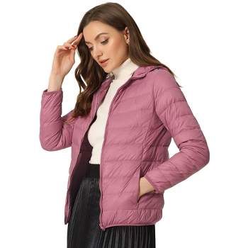 Allegra K Women's Hooded Packable Thickened Short Down Puffer Jacket