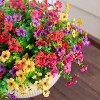 Artificial Flowers for Outdoor Indoor Garden Home Decoration, Faux Flower Daisy with Eucalyptus Leaves Fake Plants Greenery Boxwood Porch Patio - 2 of 4