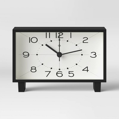 6&#34; Rectangle Mantel Clock Black - Threshold&#8482;