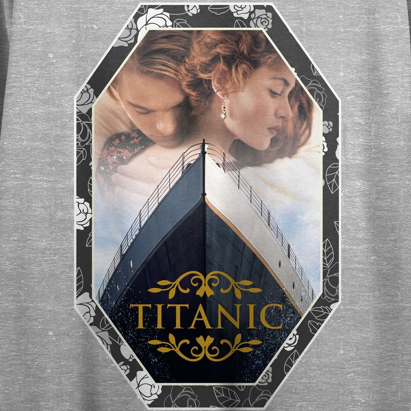 Titanic Poster Art Juniors Athletic Heather Crop T-shirt, 2 of 3