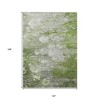 Olive Green And Gray Abstract Washable Indoor Outdoor Area Rug - 3 of 4