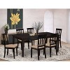 Gothic Glamour Dining Set - Table with Leaf & 6 Chairs - Elegant Cappuccino Finish - 2 of 4