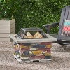 Coolbibila 28" Square Outdoor Concrete Wood Burning Fire Pit Table with Lid,Patio Fireplace Wood Burning Outdoor Garden,Backyard Fire Bowl - 2 of 4