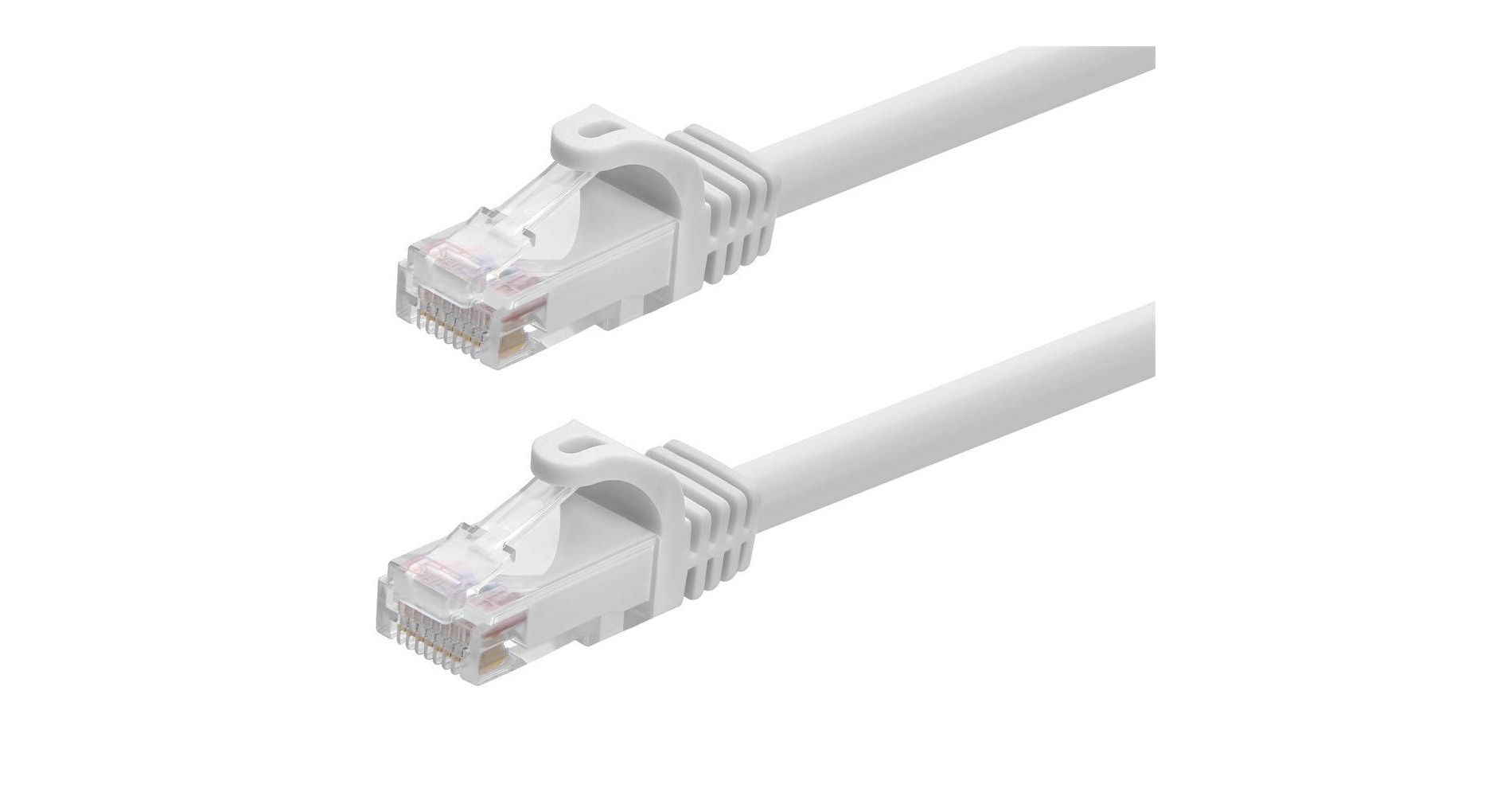 Monoprice Cat6 Ethernet Patch Cable - 10 Feet - White | Network Internet Cord - RJ45, Stranded, 550Mhz, UTP, Pure Bare Copper Wire, 24AWG - Flexboot