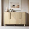 4-Door Buffet Cabinet with Storage, Wood Sideboard Cabinet with Unique Arc Handles and Adjustable Shelves for Dining Room - Leovsnove - 2 of 4
