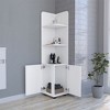 62" Tall Corner Cabinet, 3 Tier Freestanding Storage Cabinet, Corner Bathroom Cabinet, Kitchen Pantry Cabinet for Kitchen Living Room Bathroom - 2 of 4