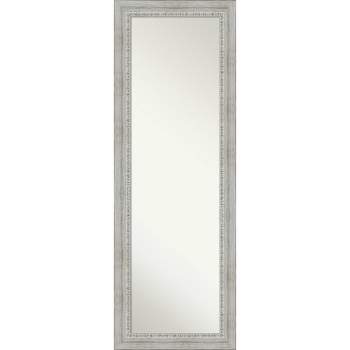 Amanti Art Rustic White Wash Non-Beveled Wood On the Door Mirror Full Length Mirror, Wall Mirror 52.5 in x 18.5 in