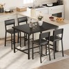 Garvee 3-Piece Dining Table Set W/Footrest & 2 Upholstered Chairs, High Table and Chairs Set with Corner Protector, for Pub, Dining - 4 of 4