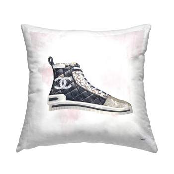 Stupell Industries Glam Fashion Quilted Sneaker Designer Style Printed Pillow, 18 x 18