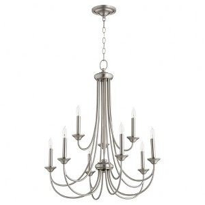 Quorum Lighting Brooks 9-Light Chandelier, Satin Nickel, 29 Width, 32 Height - 1 of 1