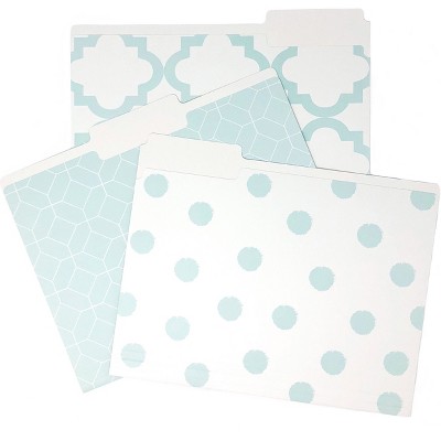9ct File Folders Teal Assorted Patterns - Kahootie Co