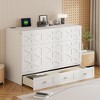 Queen/Full Size Wooden Murphy Bed Wall Bed Frame with A Large Drawer, USB Ports and Charging Outlets 4S -ModernLuxe - image 2 of 4