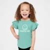 The Juniper Shop Happy Girl Smiley Face Toddler Flutter Sleeve Tee - 2 of 2