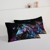 Acoinel 3 Pcs Horse and Butterfly Lightwight Ultra Soft Comforter Set with 2 Pillowcases, Black - 4 of 4