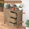 Wooden Console Table with Storage and 3 Drawer, Coffee Bar Storage Cabinet with Drawer, Farmhouse Buffet Cabinet Sideboard with Adjustable Shelves - 3 of 4