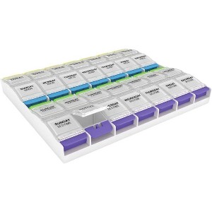 Ezy Dose Weekly (4x/day) Push Button Pill Organizer (3XL) - 1 of 4