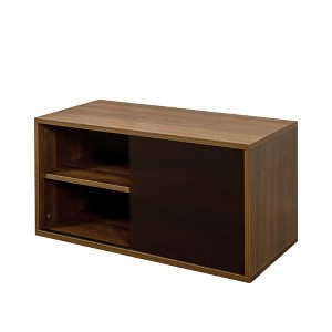 Vynxaria Stackable Mounted Storage Cabinet, 2 Glass Sliding Doors, 15mm Particle Board, for Books/D¨¦cor - 1 of 4