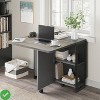 Natural Wood Folding Dining Table Drop Leaf Table for Small Spaces Versatile Collapsible Dinner Kitchen Office Table with 2 Storage Racks - 4 of 4