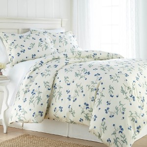 Southshore Fine Living Myosotis Scorpiodes 300 TC 100% Cotton Sateen Duvet Cover Set with Shams - 1 of 4