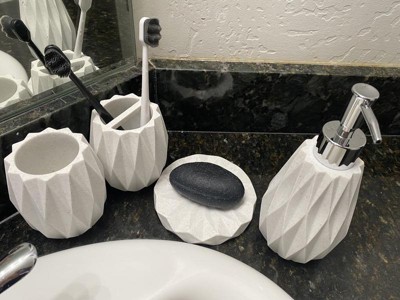 4pc Naomi Resin Paint Coated Bath Accessory Set Black - Kralix : Target