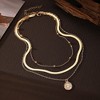 HTUTWOO Layered Gold Necklaces, Sun Flower Beads Pendant Necklace, Fashion Statement Jewelry for Women - 3 of 4