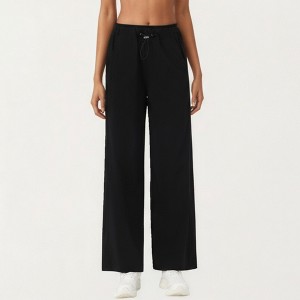 Anna-Kaci Active Women's High Waist Wide Leg Sweatpants with Adjustable Drawstring Waistband and Relaxed Fit - 1 of 4