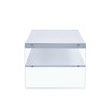 NicBex Double Layered Rectangular Coffee Table,MDF Table with Wooden Stickers and Transparent Tempered Glass for Dining Room, Garden, Wood - 3 of 4