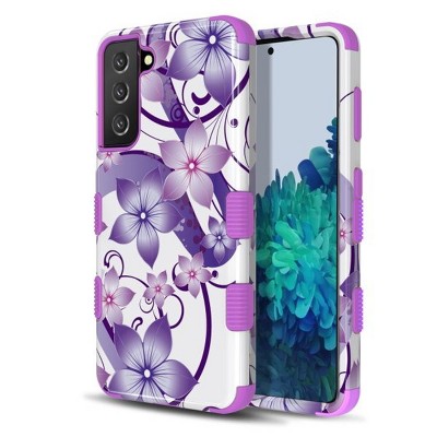 MyBat Pro TUFF Series Case Compatible With Samsung Galaxy S21 - Purple Hibiscus