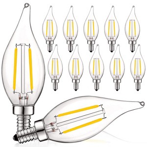 Luxrite Vintage Candelabra LED Bulbs Dimmable, 400 Lumens, 3000K Soft White, Chandelier Light Bulb 4W=40W Equivalent, UL Listed, E12 Base 12 Pack - 1 of 4
