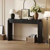 Entryway Console Table with Oval Top, Console Table with Fluted Legs and 2 Drawers, Table with Solid Wood and MDF Frame-Coolbibila - 3 of 4