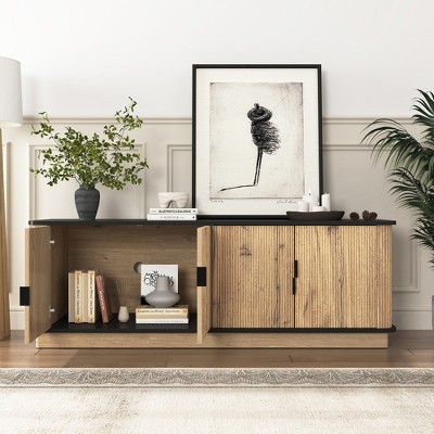 TiramisuBest Natural Wood Grain Tech-Inspired MDF Dome Cabinet - A Smart Combination of Snack Storage and LED Lighting. - Natural Wood MDF D