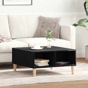 Clihome 23.6" Square Scandinavian Design Coffee Table,Storage Coffee Table with Open Shelf - 1 of 4