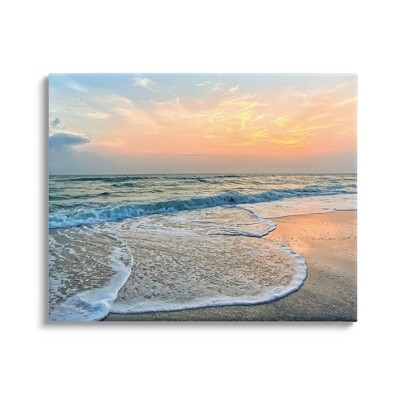 Stupell Industries Vast Panoramic Beach Layered Waves Gallery Wrapped Canvas Wall Art