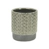 HomeRoots 6" Gray Geometric Ceramic Indoor Outdoor Round Pot Planter - 3 of 3