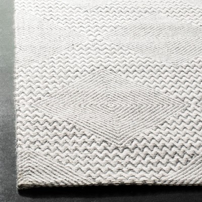 Marbella Dark Grey and Ivory Round Wool Rug, 3' x 5'