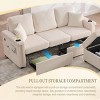 Sofa Couch Modern with USB Charging and Storage Ottoman for Living Room 76.38in Beige-3irtyhousy - 2 of 4