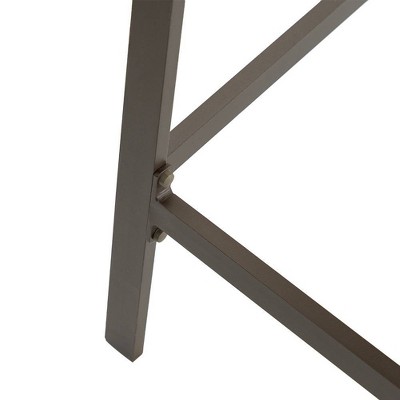 Set of 4 Black and Gray Outdoor Aluminum Bar Stools