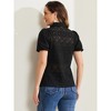 INSPIRE CHIC Women's Boho Short Sleeve Button Down Lace Eyelet Shirt - 3 of 4