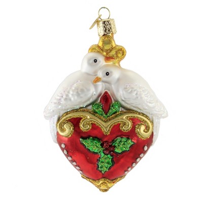 Old World Christmas 5.0" Two Turtle Doves Twelve Days Christmas  -  Tree Ornaments